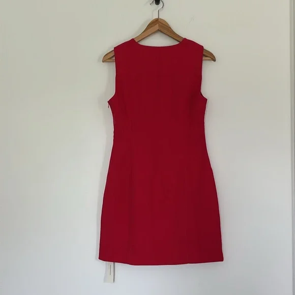 NWT Commense Red V-Neck Sleeveless Short Mini Sheath Dress - Picture 8 of 12